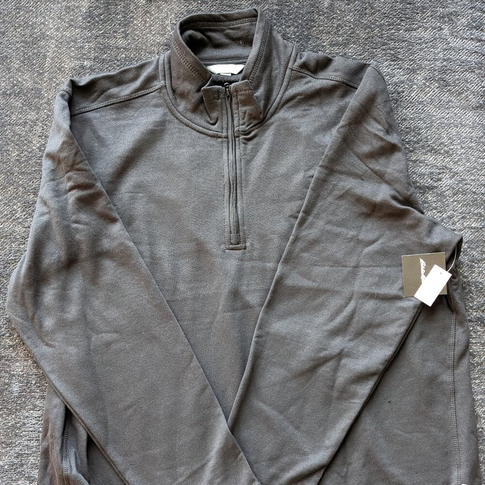 NEW Eddie Bauer Men's 1/4 Zip Fleece Lined Pullover Black Size XL NWT